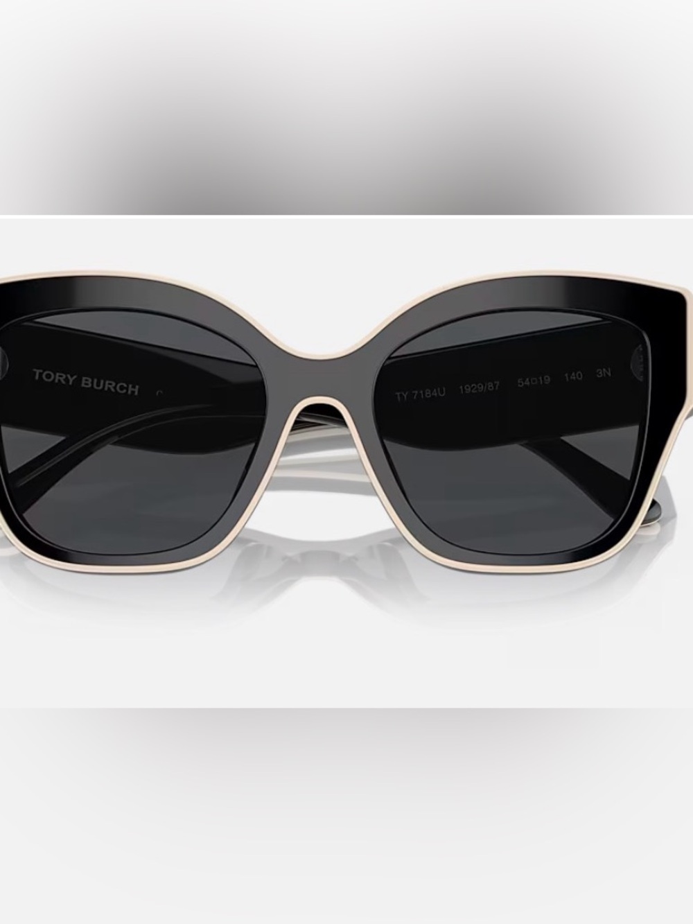 Tory Burch Black Cat-Eye Sunglasses with Gold Logo Detail new with case! - Picture 7 of 10